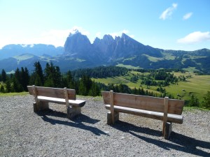 Alpe di Siusi View with benches